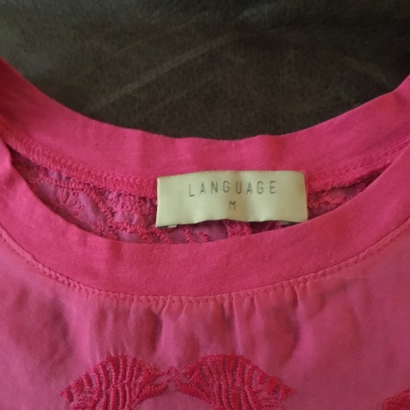 BRIGHT PINK HI-LO SILK BLOUSE - Picture 8 of 8